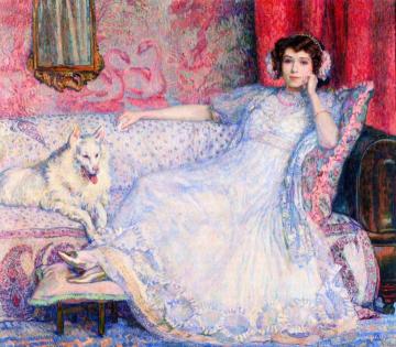 Lady in White Artwork by Theo van Rysselberghe
