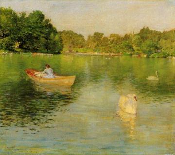 On the Lake, Central Park Artwork by William Merritt Chase