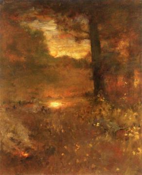 Landscape at Sundown: The Close of Day Artwork by George Inness