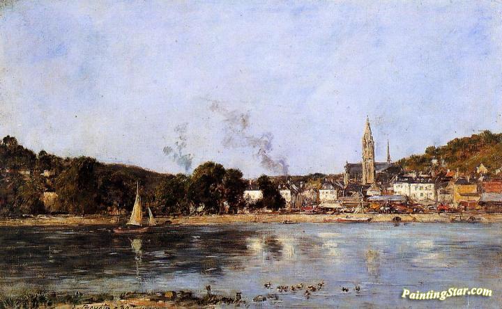 The Seine at Caudebec-en-Caux Artwork by Eugène-Louis Boudin