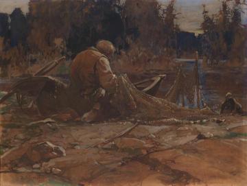 Fisherman Artwork by Stepan Kolesnikov
