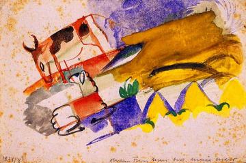 Cow and Sheep Artwork by Franz Marc