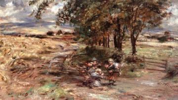 A Wet Harvest Day Artwork by William Mctaggart