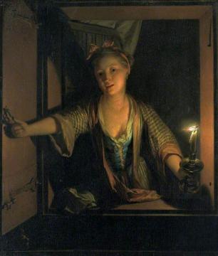 A Girl At The Window Artwork by Godfried Schalcken