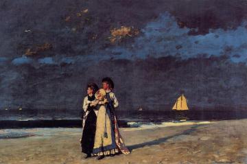 Promenade On The Beach Artwork by Winslow Homer