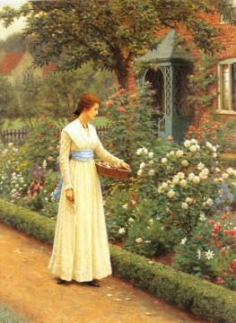 Summer Roses Artwork by Edmund Blair Leighton