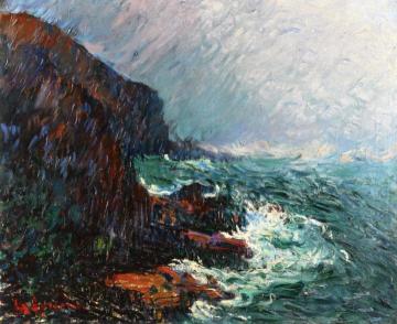 Cliffs in Normandy Artwork by Gustave Loiseau