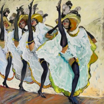 Dancers Of The French Cancan Artwork by Jean-gabriel Domergue