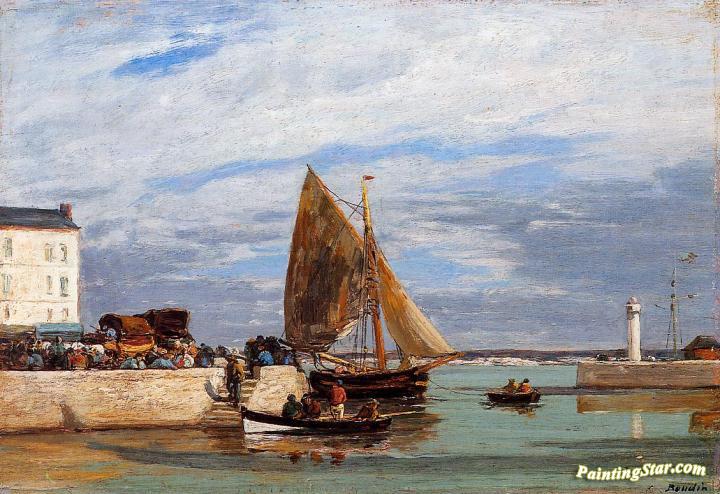 Honfleur, the Port Artwork by Eugène-Louis Boudin