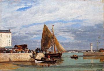 Honfleur, the Port Artwork by Eugène-Louis Boudin
