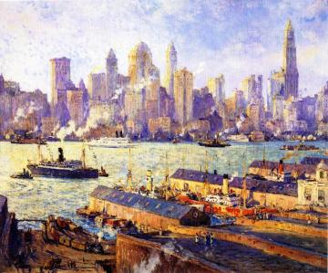New York from Brooklyn Artwork by Colin Campbell Cooper