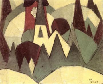 Nature Symbolized No. 3: Steeple and Trees Artwork by Arthur Dove