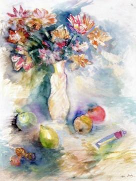 Bouquet Of Flowers With A Placemat Artwork by Jean Dufy