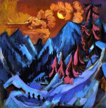 Wintermondlandschaft Artwork by Ernst Ludwig Kirchner