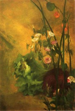 Morning Glories and Eggplant Artwork by John La Farge