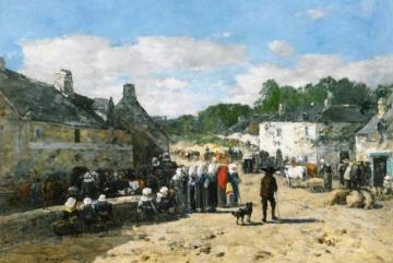 Fair Day in Brittany Artwork by Eugène-Louis Boudin