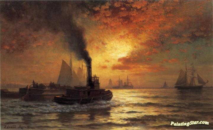 New York Harbor Artwork by Edward Moran