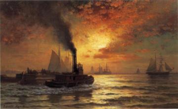 New York Harbor Artwork by Edward Moran