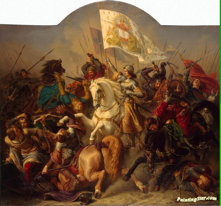 Joan Of Arc In Battle Artwork by Hermann Anton Stilke