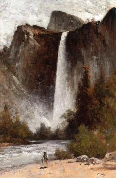 At the Foot of Bridal Veil Artwork by Thomas Hill