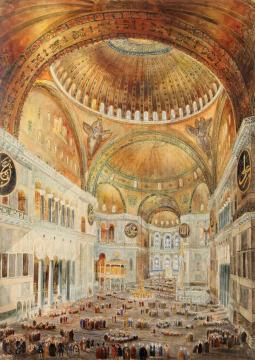 Hagia Sophia In Constantinople, Interior Artwork by Gaspare Fossati