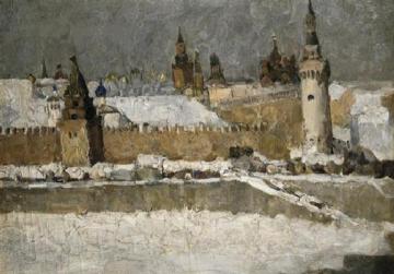 Kremlin in winter Artwork by Ilya Mashkov