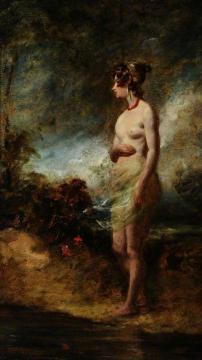 Female Nude Standing In The Open Artwork by William Etty