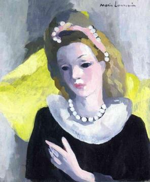 Girl with a Pearl Necklace Artwork by Marie Laurencin