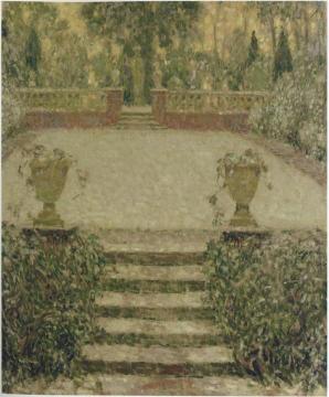 Steps in the Garden Artwork by Henri Le Sidaner