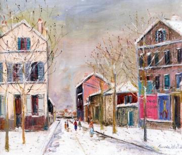 Bourg-la-Reine in the Snow Artwork by Maurice Utrillo