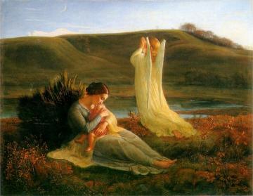 Poem of the Soul 03, The Angel and his Mother Artwork by Louis Janmot