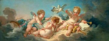 Putti Making Music Artwork by Francois Boucher