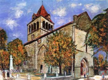 L'eglise de Vieux Mareuil (Dordogne) Artwork by Maurice Utrillo