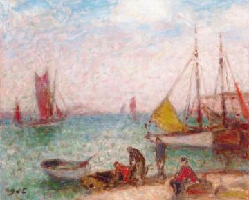 Tuna Boats At Saint-gilles Artwork by Georges D'espagnat