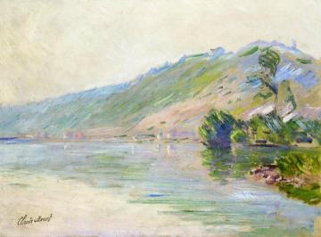 The Seine at Port-Villes, Clear Weather Artwork by Claude Oscar Monet