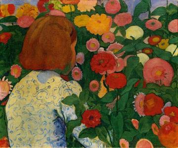 Girl With Flowers Artwork by Cuno Amiet