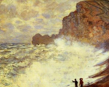 Stormy Weather at Etretat Artwork by Claude Oscar Monet