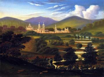 City in a River Valley [Springfield, Massachusetts] Artwork by Thomas Chambers