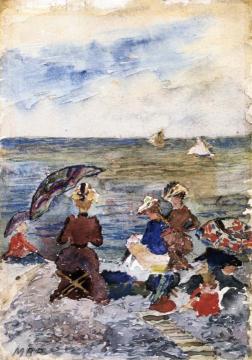 Figures on the Beach Artwork by Maurice Prendergast