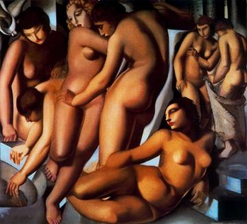 Women Bathing Artwork by Tamara De Lempicka