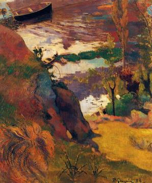 Fishermen and Bathers on the Aven Artwork by Paul Gauguin