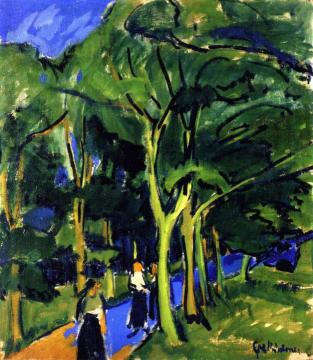 Waldstrasse Artwork by Ernst Ludwig Kirchner