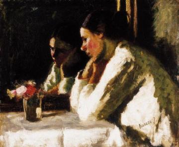 Anne in Front of the Mirror Artwork by Jozsef Koszta
