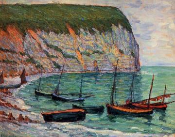 Fishing Boats on the Shore Artwork by Maxime Maufra