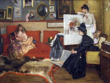 In the studio Artwork by Alfred Stevens