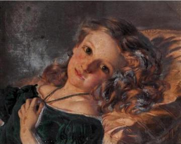 A girl reclining Artwork by Sophie Anderson