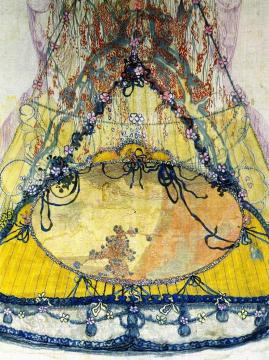 Design on silk intended to be used as the train for a ball dress (detail) Artwork by Charles Conder