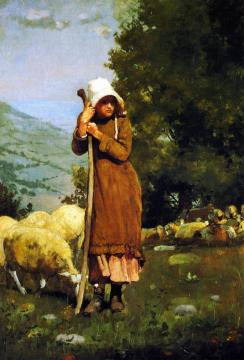 The Shepherdess Artwork by Winslow Homer