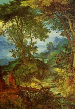 Mountain Landscape With The Temptation Of Christ Artwork by Jan Bruegel the Elder