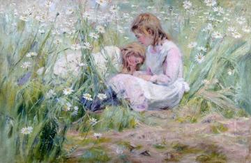 Girls in the Meadow Artwork by Alexander Mark Rossi